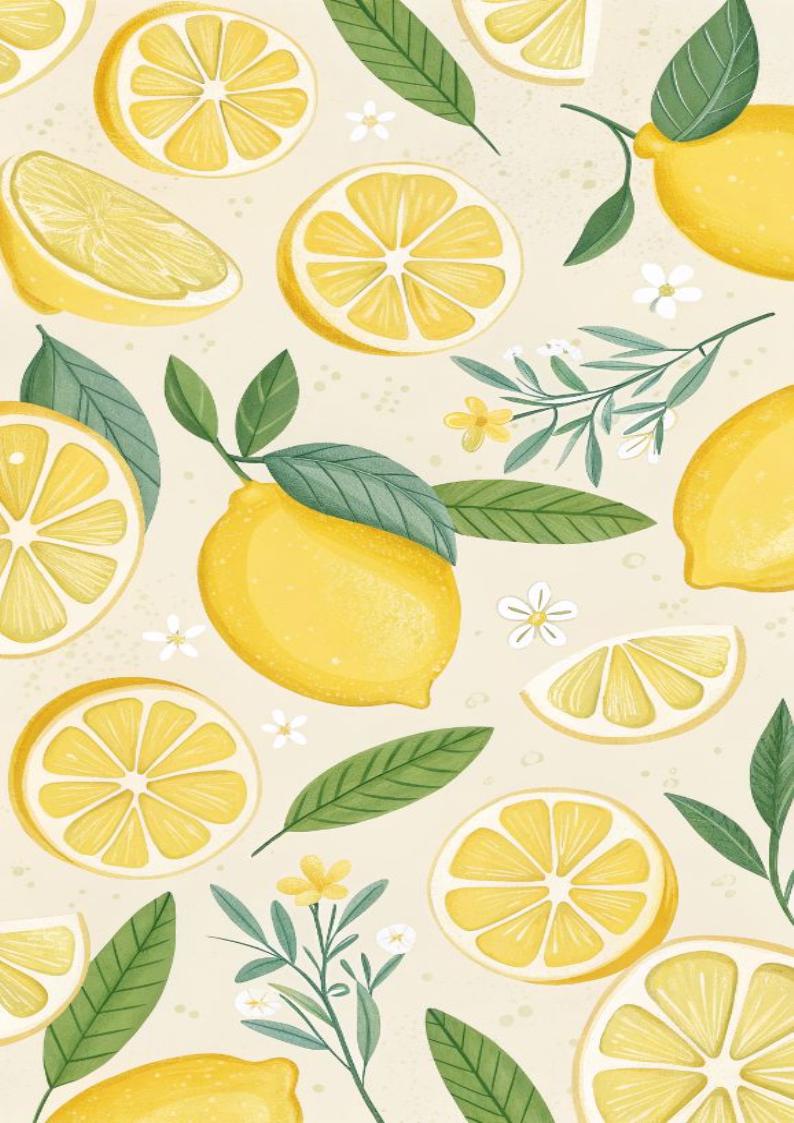 Planche A4 CITRON#1 impression alimentaire en sucre