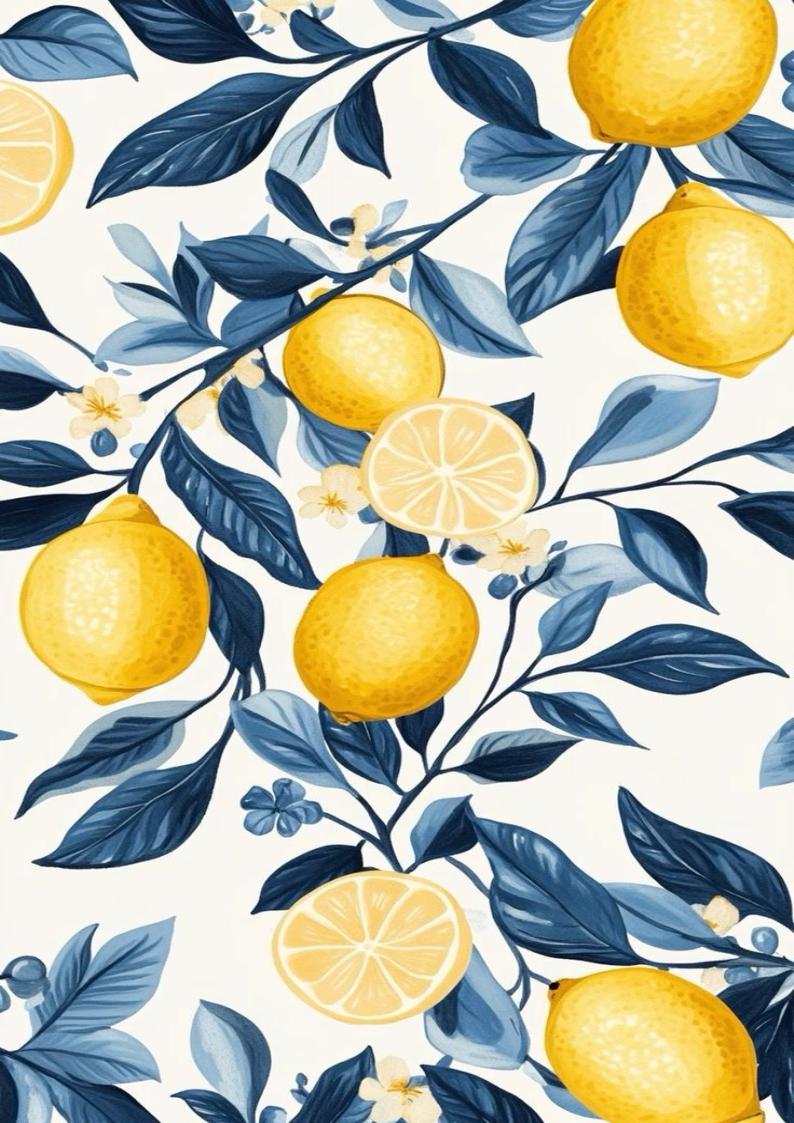 Planche A4 CITRON#2 impression alimentaire en sucre