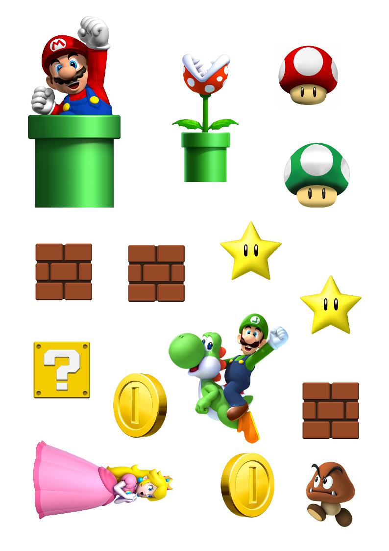 A DECOUPER MARIO#1 Impression alimentaire sucre