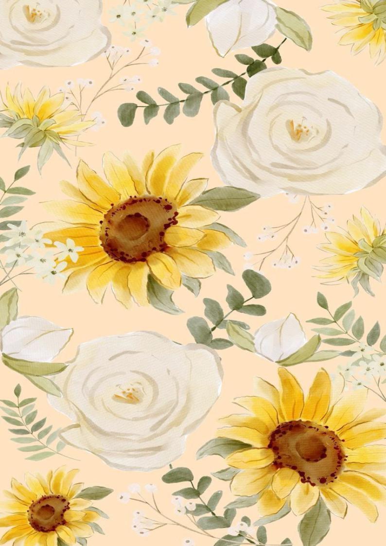 Planche A4 TOURNESOL#2 impression alimentaire en sucre