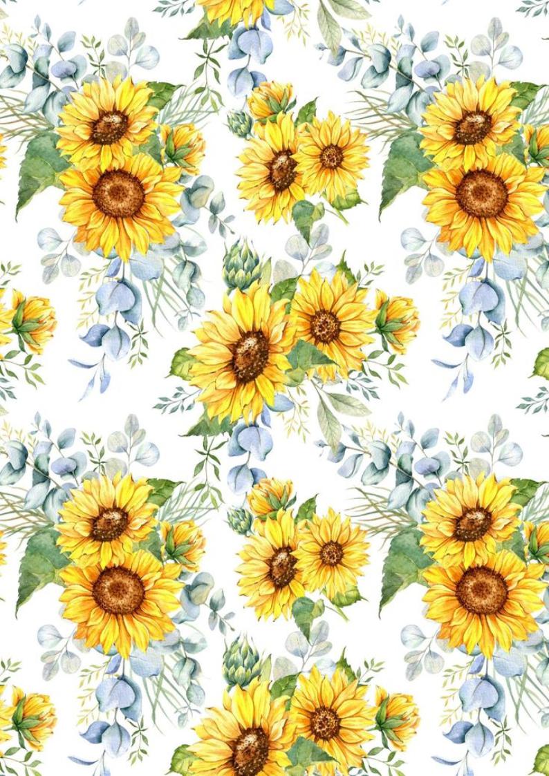 Planche A4 TOURNESOL#3 impression alimentaire en sucre