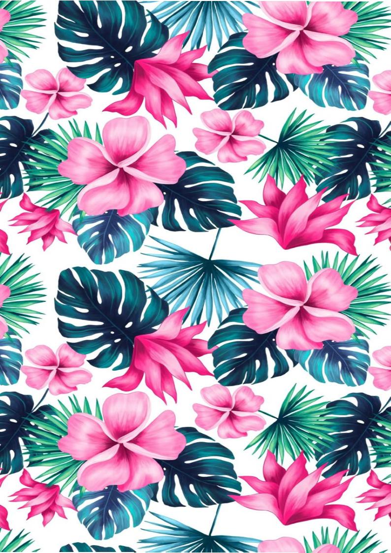 Planche A4 TROPICAL#1 impression alimentaire en sucre