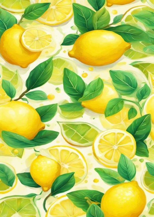 Planche A4 CITRON#3 impression alimentaire en sucre